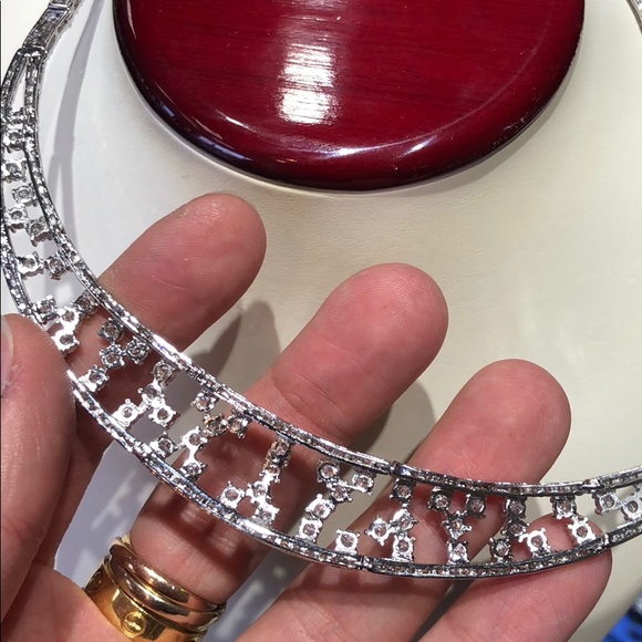 Bridal Jewelry Simulated diamond 💎 Bridal mother of bride Necklace jewelry - Picture 5 of 7